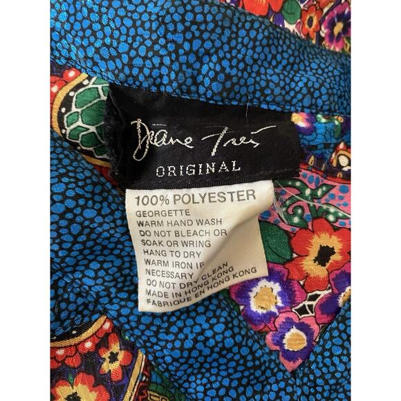 Diane Freis Midi Maxi Dress Paisley 3/4 Sleeve V Neck Elastic Waist V ne… - Picture 12 of 12